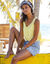 Débardeur macramé, coton-viscose (jaune)