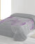 Couette microfibre imprimée cercles graphiques 200 g/m² (gris / parme)