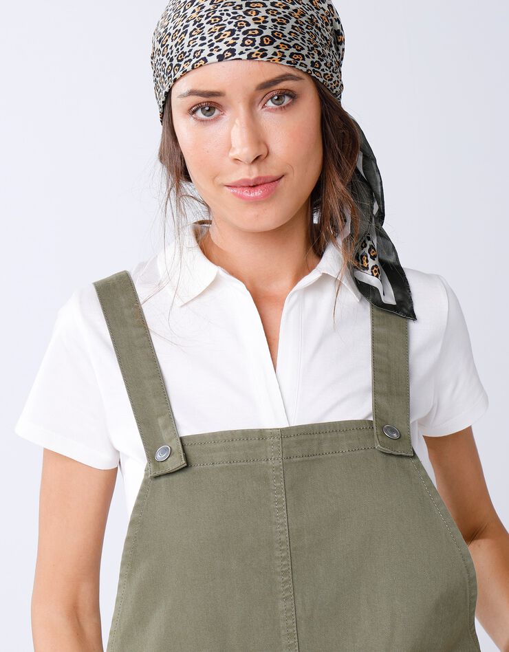 Robe chasuble denim stretch (kaki)