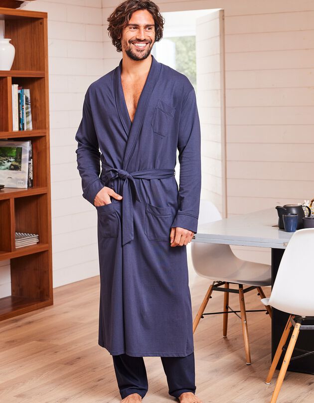 Robe de chambre unie (marine)