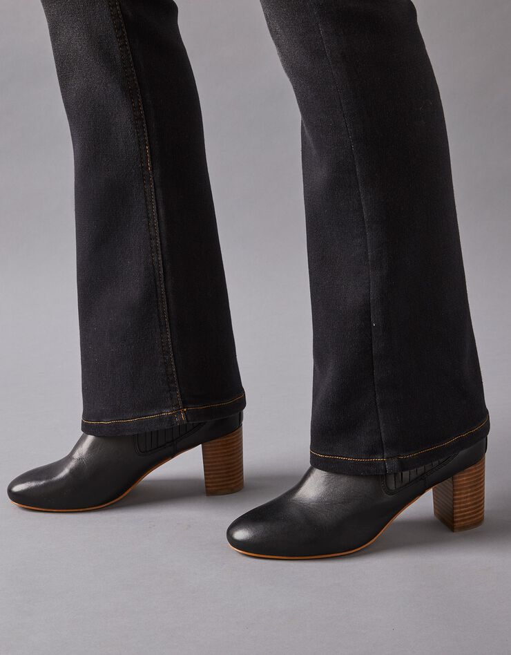 Jean bootcut ultra confort, maille effet denim, petite stature (black)