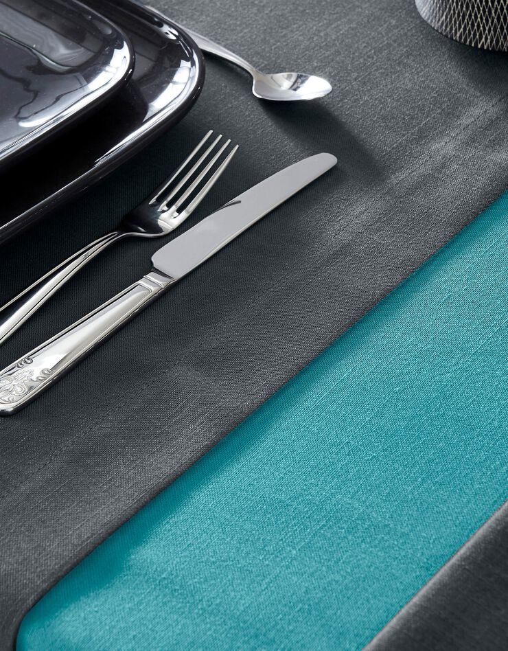 Nappe aspect lin (bleu canard)