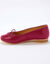 Ballerines plates confort en cuir (bordeaux)