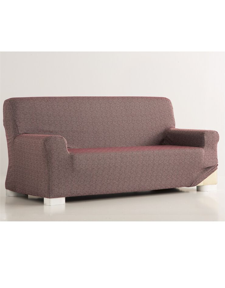 Housse extensible jacquard graphique fauteuil canapé (bordeaux)