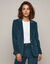 Veste blazer en velours (bleu fonc&eacute;)
