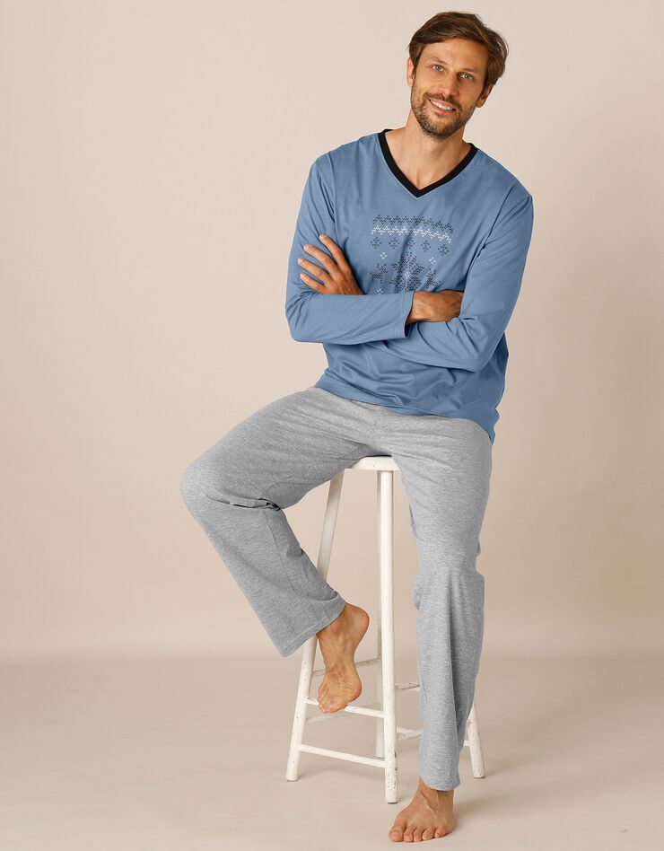 Pantalon pyjama gris chiné (gris chiné) Pantalon pyjama gris chiné (gris chiné)