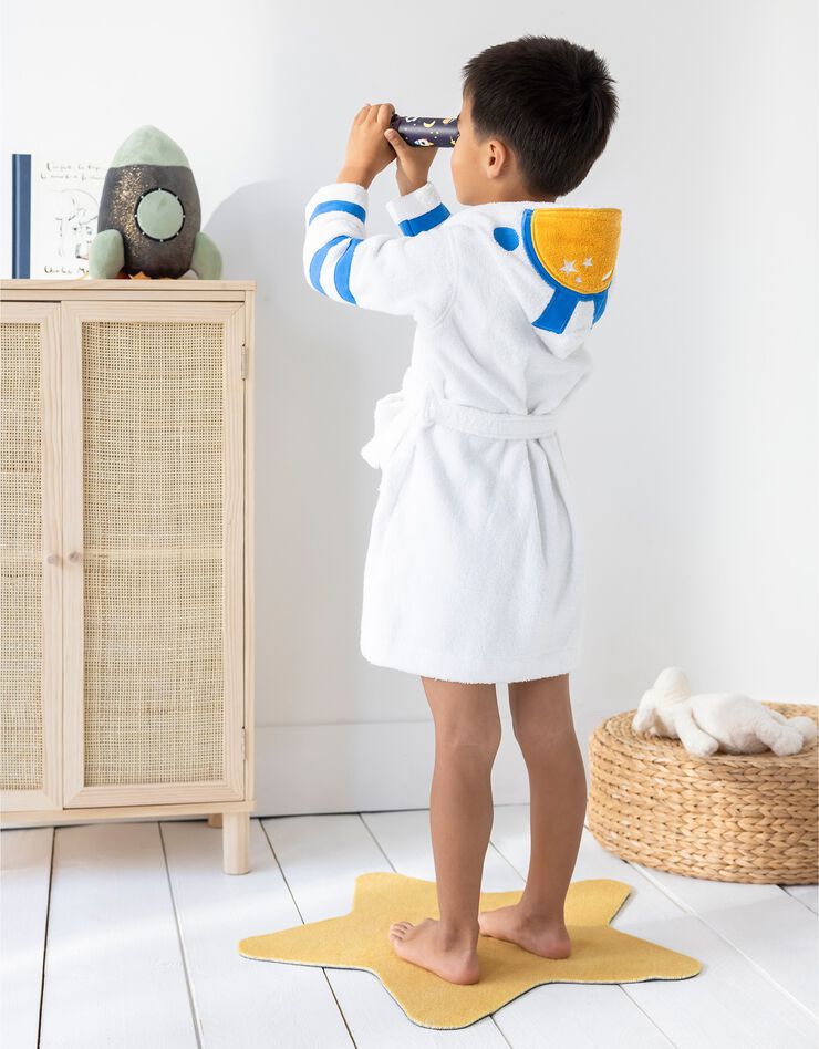 Peignoir de bain enfant astronaute éponge coton - 340g/m2 (blanc) Peignoir de bain enfant astronaute éponge coton - 340g/m2 (blanc)