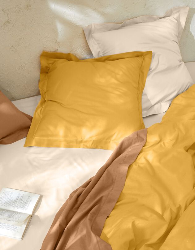 Linge de lit uni coton (curry)