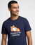 Maxi T-shirt manches courtes imprim&eacute; "chat roux" (marine)