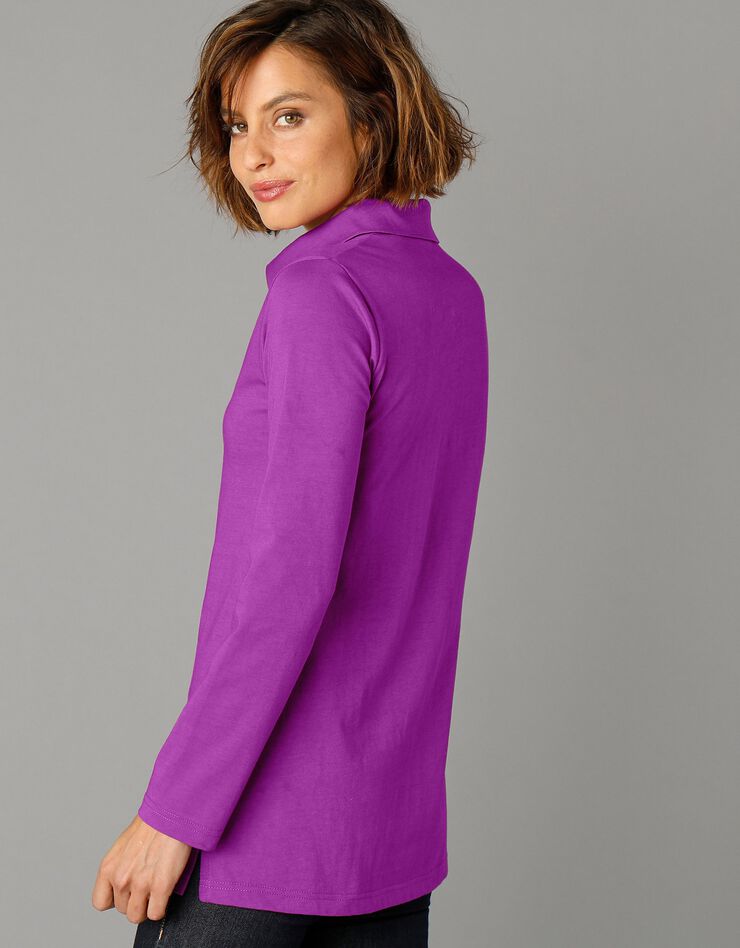 Polo bicolore maille jersey (violine / gris) Polo bicolore maille jersey (violine / gris)
