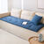 Long coussin uni d'assise de canap&eacute; (bleu)