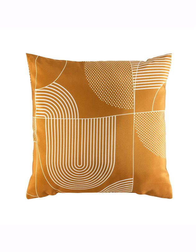 Coussin imprimé graphique (curry)