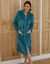 Robe de chambre zippée maille polaire texturée (émeraude)