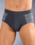 Slip fermé élastiqué taille haute rayures fil teint - lot de 4 (gris / noir)