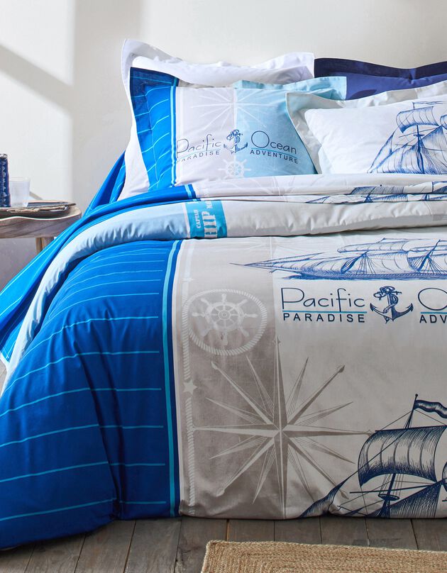 Linge de lit Pacific - coton (bleu)