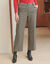Pantalon droit large raccourci, &agrave; carreaux (noir / &eacute;cru)