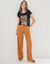 Pantalon large viscose/lin (caramel)