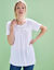 T-shirt macramé manches courtes (blanc)