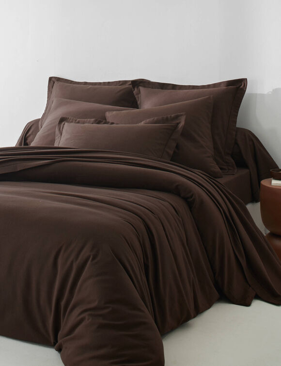Linge de lit uni - flanelle 160 g/m&sup2; (chocolat)