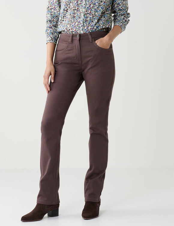 Pantalon sculptant, 5 poches (chocolat)