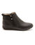 Boots double fermeture zippée, semelle confort amovible (noir)
