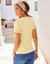 T-shirt col carré galon fantaisie (jaune)