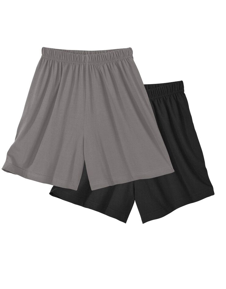 Short effet jupette - lot de 2 (gris / noir) Short effet jupette - lot de 2 (gris / noir)