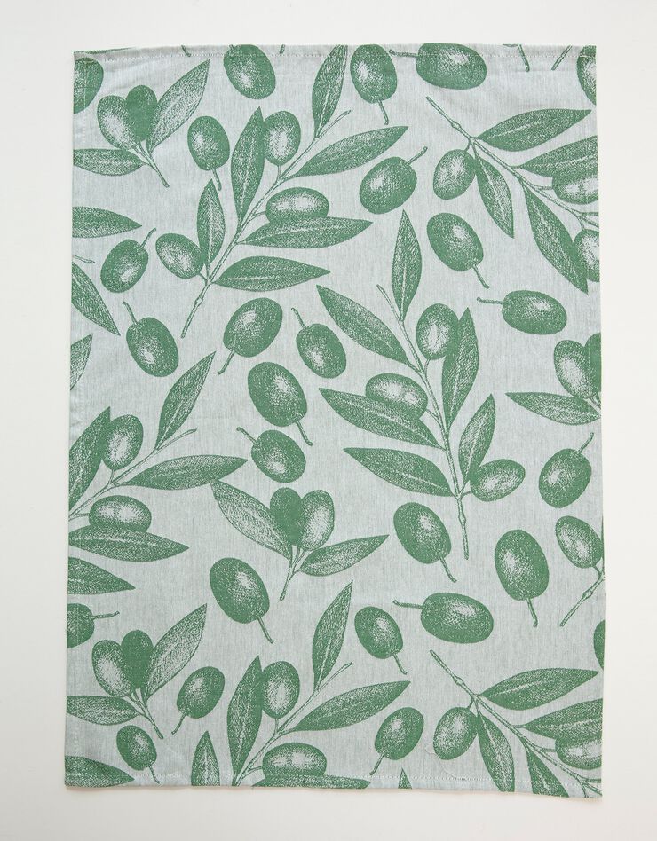 Torchons motif olives - lot de 3 (vert) Torchons motif olives - lot de 3 (vert)