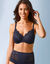 Soutien-gorge maille ajourée forme minimiseur Osilio, avec armatures flexibles (marine)