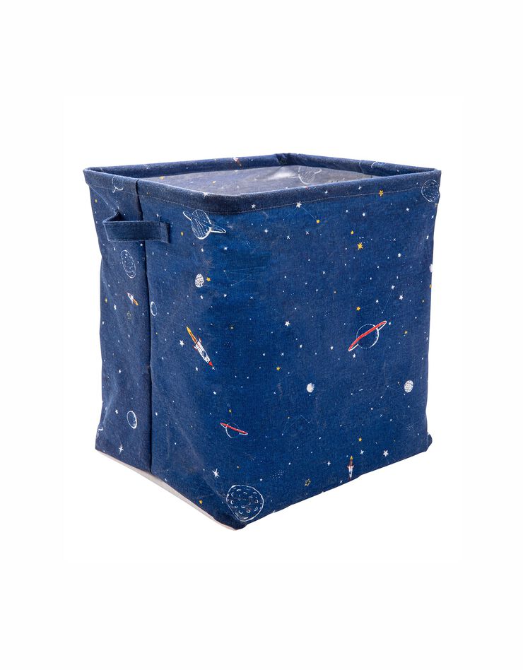 Panier déco rangement enfant mission cosmos - lot de 3 (bleu+jaune+blanc)