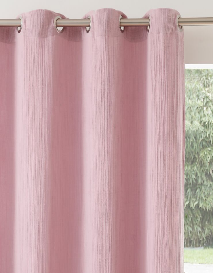 Rideau double gaze de coton (parme grisé)