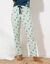 Pantalon de pyjama imprimé fleuri (tilleul / écru)