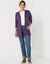 Gilet porter ouvert, maille toucher doux (aubergine)