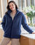 Veste zipp&eacute;e en sherpa (bleu)