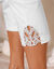 Legging 3/4 macram&eacute;, taille &eacute;lastiqu&eacute;e (blanc)