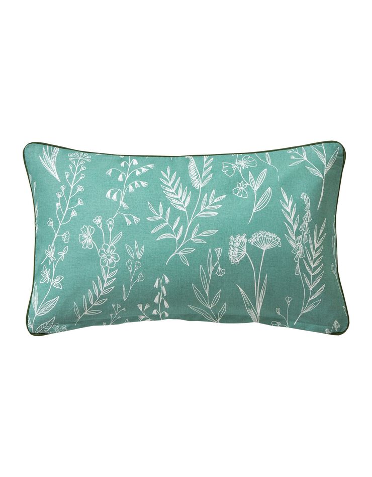 Housse de coussin Alessia en coton - lot de 2 (blanc / vert) Housse de coussin Alessia en coton - lot de 2 (blanc / vert)