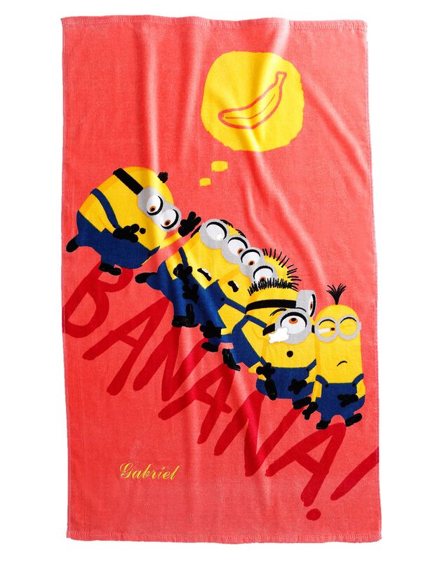 Drap de plage enfant Minions® personnalisé éponge velours coton - 320g/m2 (rouge) Drap de plage enfant Minions® personnalisé éponge velours coton - 320g/m2 (rouge)