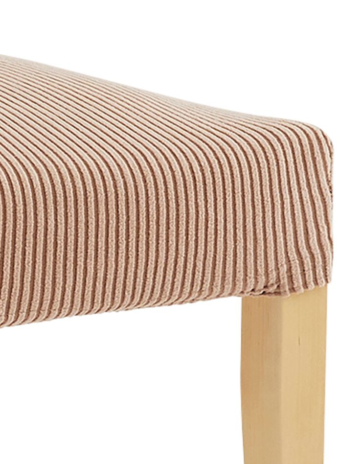 Housse de chaise bi-extensible velours côtelé (beige)