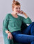 Cardigan boutonné col rond uni, toucher doux (vert céladon)