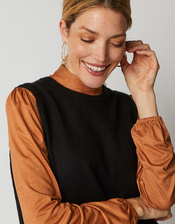Pull sans manches col rond (noir) Pull sans manches col rond (noir)