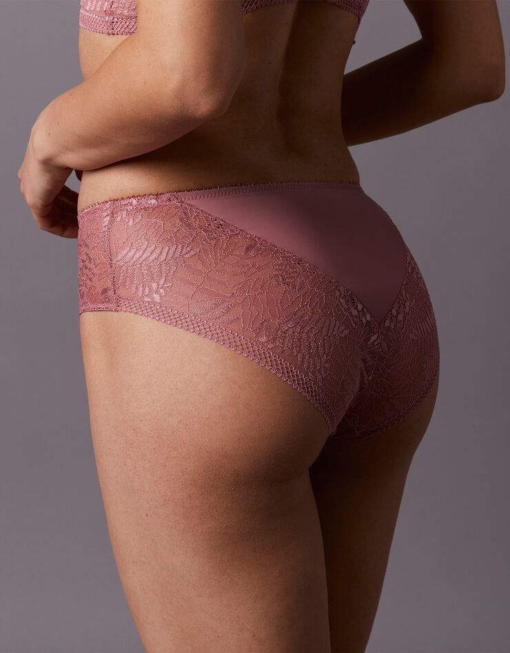 Culotte forme midi microfibre et dentelle stretch Camana - Lot de 2 (bois de rose) Culotte forme midi microfibre et dentelle stretch Camana - Lot de 2 (bois de rose)