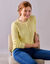 Pull col tunisien, maille anglaise (jaune pâle)