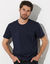 T-shirt col rond manches courtes (marine)