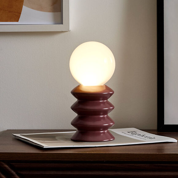 Lampe à poser LED à piles, en céramique  (terracotta)