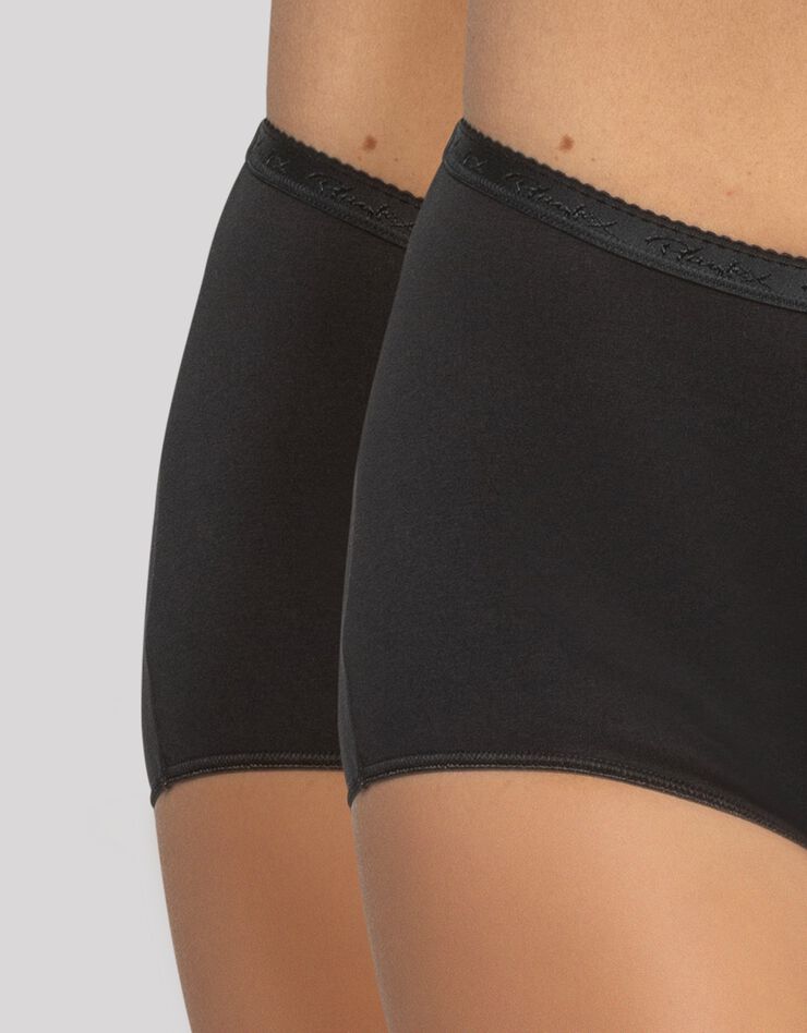 Culotte coton biologique forme maxi - lot de 2 (noir) Culotte coton biologique forme maxi - lot de 2 (noir)