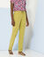 Pantalon fuselé fluide, lin-coton (vert mousse)