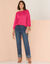 Pull col bateau manches 3/4, toucher doux (rose fuchsia)
