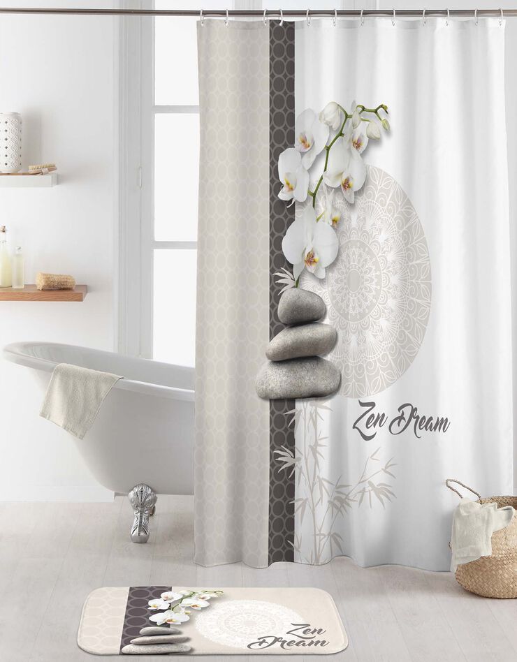 Rideau de douche imprimé orchidée (imprimé)