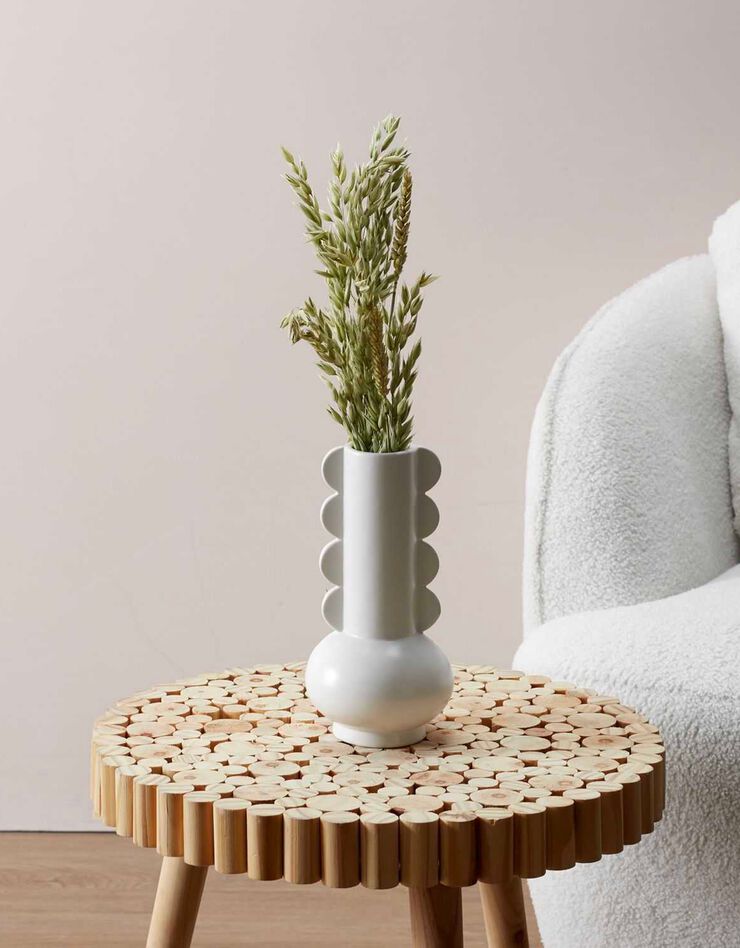 Vase soliflore en céramique - hauteur 15 cm (blanc)