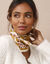 Foulard coton imprimé indien (caramel / rose)